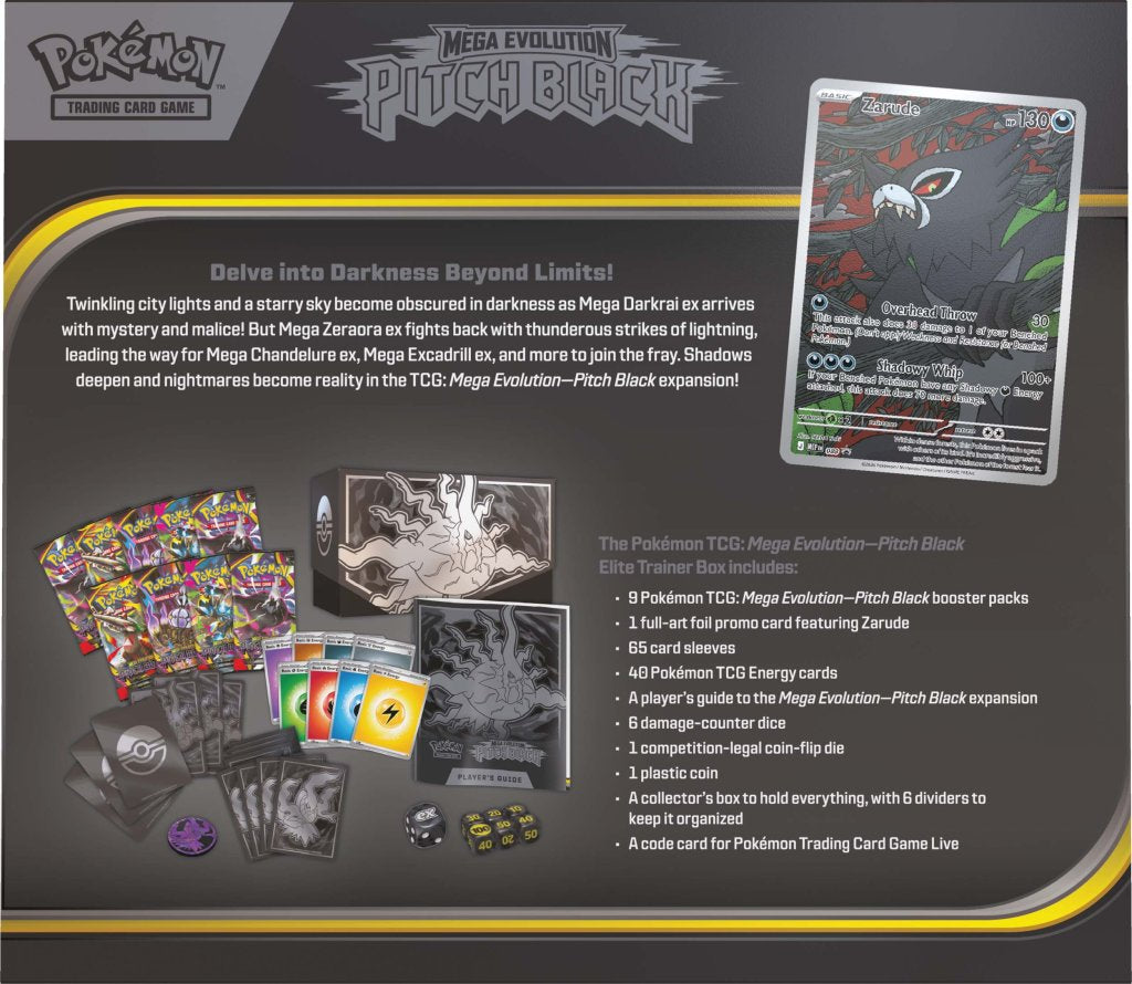 Pokémon TCG: Mega Evolution— Pitch Black Elite Trainer Box COMING SOON!