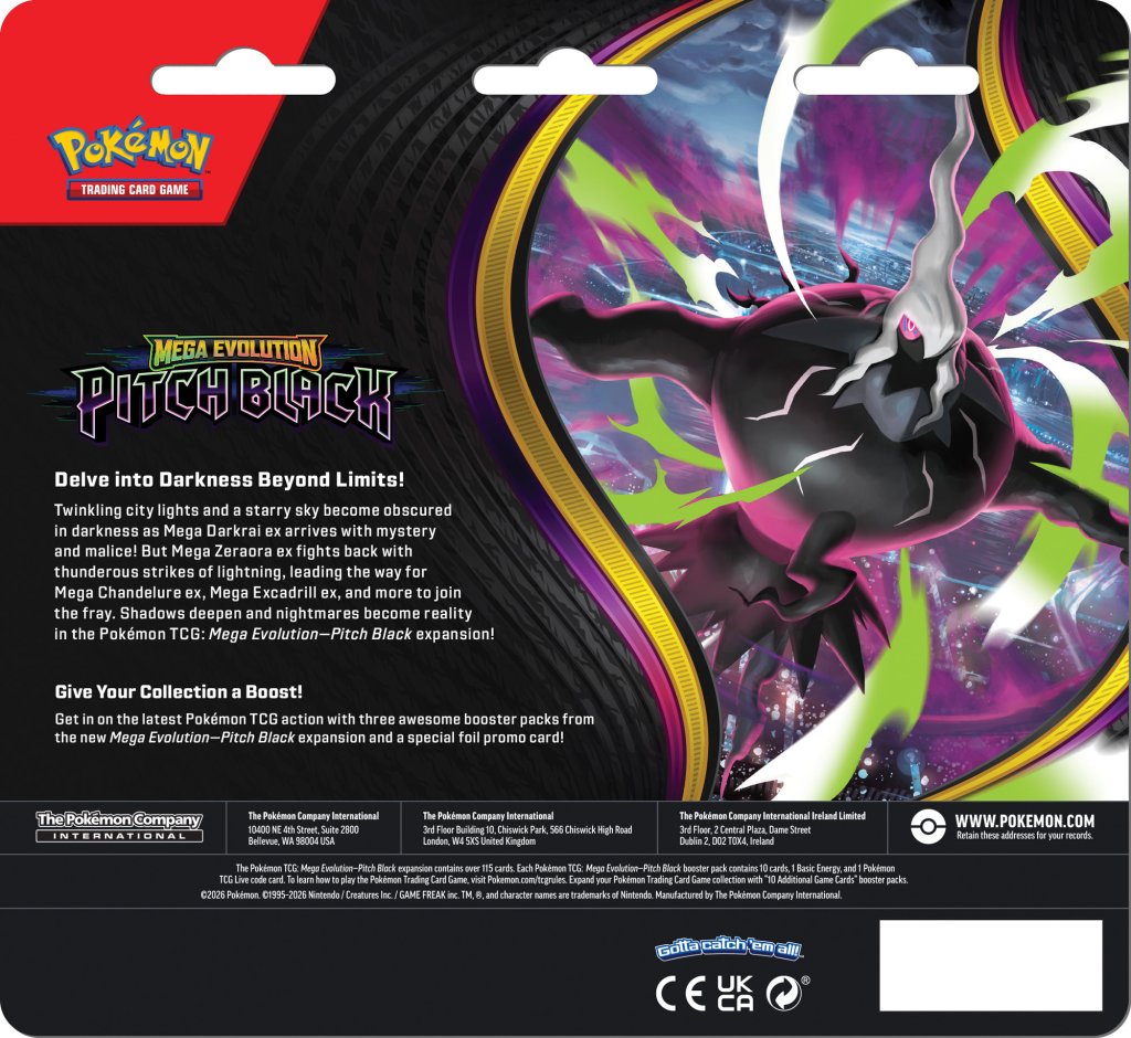 Pokémon TCG: Mega Evolution—Pitch Black Three-Booster Blister